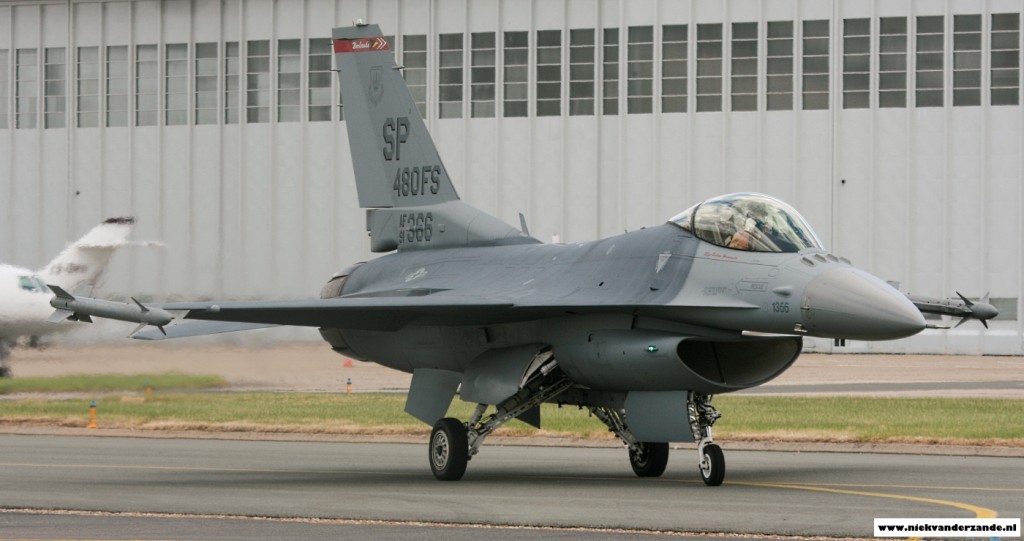 U.S. Air Force F-16C 91-0366/SP during the 2011 Paris Air Show at Le Bourget.