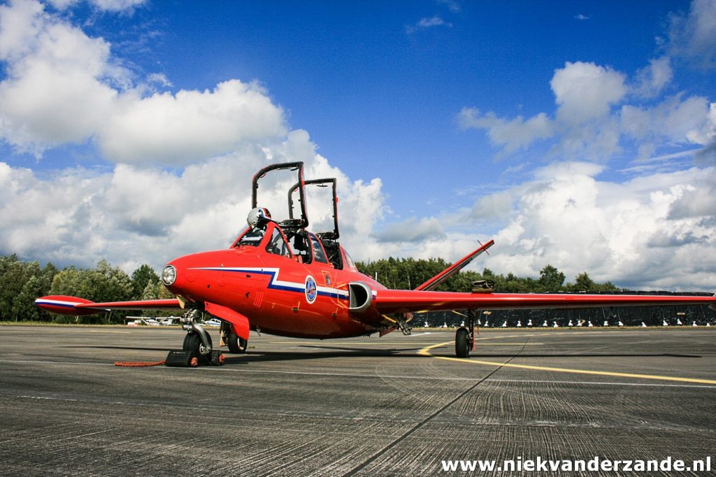 DHJAs Fouga Magister F-GLHF on the tarmac of Twente Airport