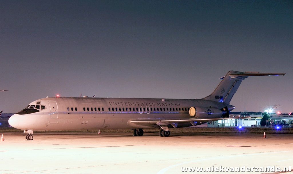 A rare visitor to Le Bourget was this US Marine Corps C-9