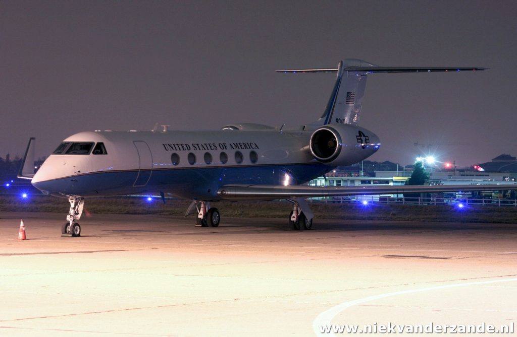 A US based Gulfstream from the USAF on the tarmac of Le Bourget