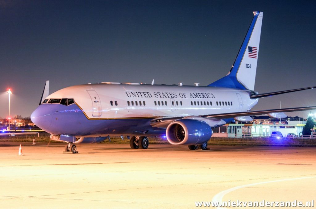 A United States Air Force C-40 VIP transport at Le Bourget