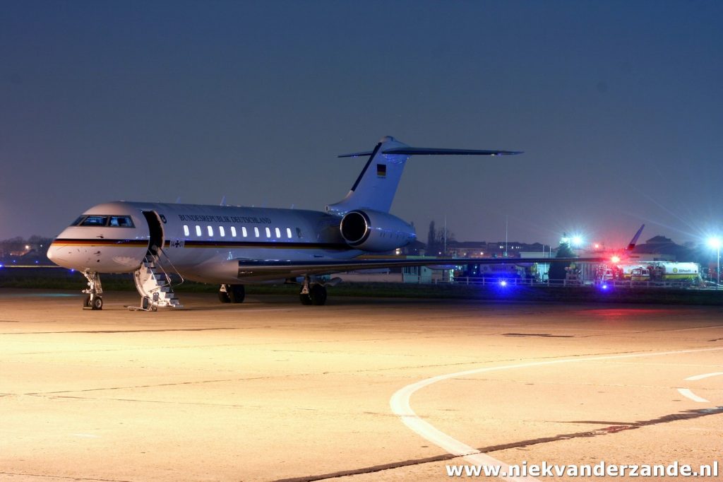 A Global Express from the German Air Force awaits a VIP at Le Bourget Airport