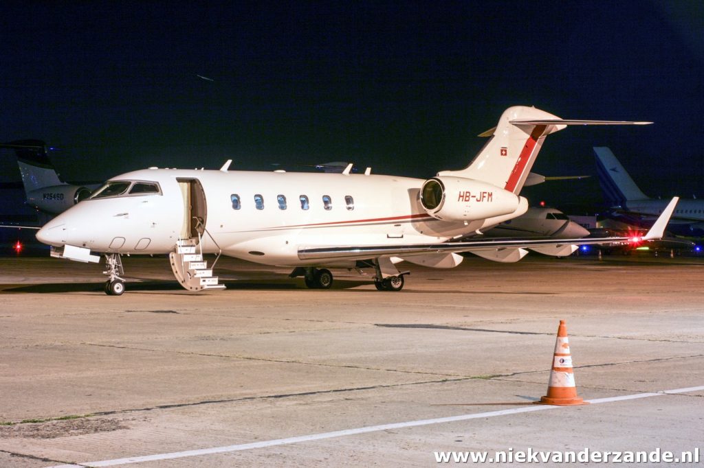 A Swiss Challenger 300 on the platform of Le Bourget