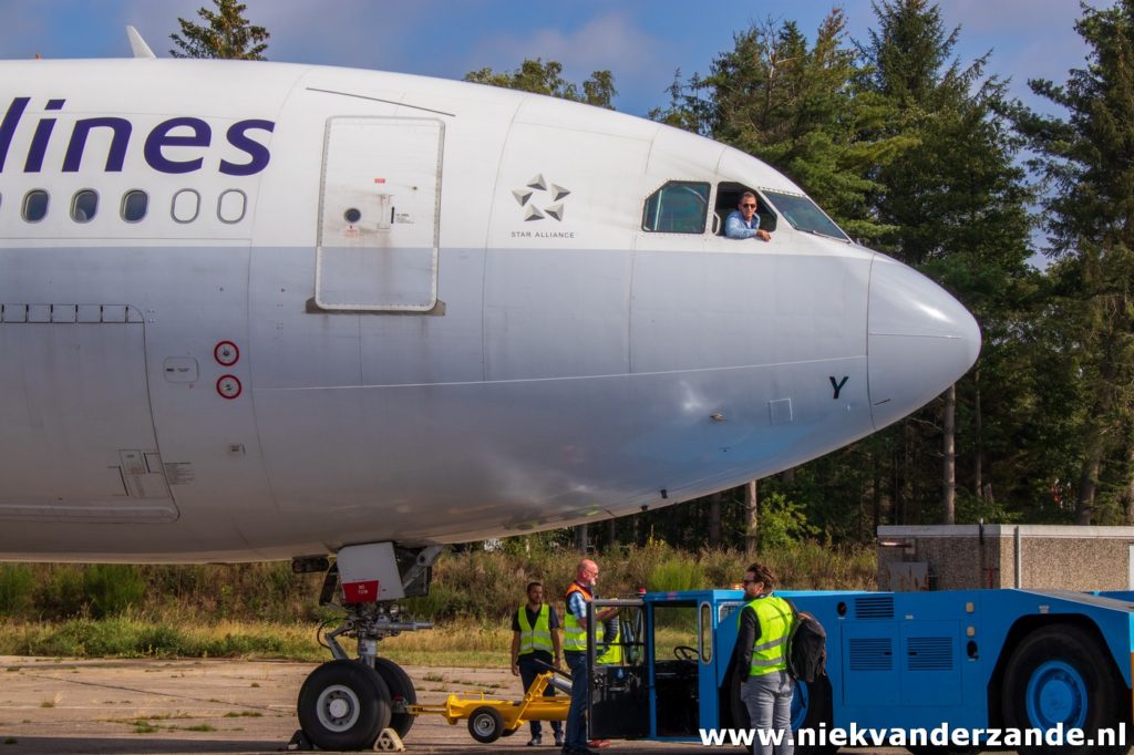 Brussels Airlines A330 OO-SFY after landing at Twente Airport